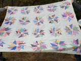 ANTIQUE Bed Quilt Top,Patchwork Quilt,Wall Hanging,Lovely Pattern,Special Gift For Quilter,Antique Quilts