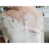 LOVELY Vintage Silk Chiffon Scarf, MCM Quality Scarf,Lovely2 Tone Colors,Floral Print Scarf,Head Scarf,Neck Scarf, Gift For Her