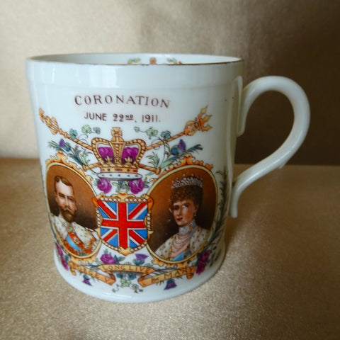 RARE Shelley Royalty Mug King George V 1911 Coronation,Lovely Graphics,From Mayor and Mayoress of Morecambe, English Royalty Collectibles