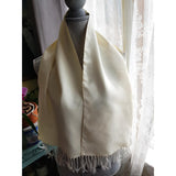 ART DECO 1920s Mens Fringed Scarf, Gentlemens Theatre Opera Evening Scarf, Cream Color Scarf, Gift For Him, Collectible Scarves