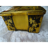 VINTAGE English Candy Tin,Hinged Lid Tin,Gold Coaching Scene,Luxury Litho Box,Vintage Advertising,Canisters,Tin Boxes,Collectible Tins