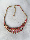 LOVELY Vintage Pink Rhinestone Necklace,Choker Style Sparkling Pink,Vintage Glass Necklace,Wedding Bridal Jewelry,Collectible Jewelry