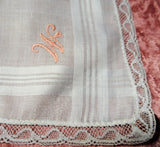 VINTAGE 1950s Hankie,Monogram W Hanky Handkerchief,Bridal Hankie Hankies,Something Old,Perfect Wedding Hanky,Collectible Vintage Hankies