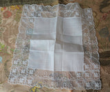 BEAUTIFUL Vintage Lace Hanky,BRIDAL WEDDING Handkerchief,Breathtaking Bridal Hankie,Fancy Wide Tambour Lace,Collectible Lace Hankies
