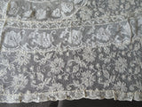 GORGEOUS French Normandy Lace Coverlet Bedspread,Circa 1920s Lace Panel,Beautiful Embroidery work, Tambour Work, Netted Lace, Mixed Laces, Collectible Antique Lace