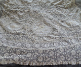 GORGEOUS French Normandy Lace Coverlet Bedspread,Circa 1920s Lace Panel,Beautiful Embroidery work, Tambour Work, Netted Lace, Mixed Laces, Collectible Antique Lace