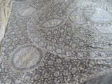 GORGEOUS French Normandy Lace Coverlet Bedspread,Circa 1920s Lace Panel,Beautiful Embroidery work, Tambour Work, Netted Lace, Mixed Laces, Collectible Antique Lace