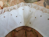 LOVELY Antique Collar, French Cotton Embroidered Collar, Lovely Openwork Design, Beautiful Embroidery,Collectible Vintage Collars