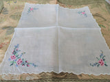 RESERVED PRETTY Vintage Petit Point Handkerchief Hanky ,Lovely Workmanship Hankie, Hand Embroidery,Perfect For Bride, Collector of Vintage Hankies