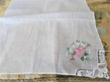 BEAUTIFUL Vintage Swiss Hand Embroidered Hanky,Bridal Handkerchief,Hankie,Never Used,Collectible Vintage Hankies