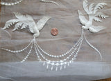 UNIQUE Vintage Bird Appliques Trim, Beautiful Embroidery Padded Work Perfect For Bridal Wedding Heirloom Sewing Flapper Hats,Fine Crafts