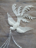 UNIQUE Vintage Bird Appliques Trim, Beautiful Embroidery Padded Work Perfect For Bridal Wedding Heirloom Sewing Flapper Hats,Fine Crafts