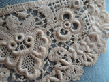 RESERVED LOVELY Antique Large Applique, Raised Embroidery Lace Applique,Victorian,Edwardian,Antique Lace,For Dolls,Wedding Gowns,Collectible Lace