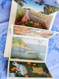 1940s LINEN POSTCARD Longshaw Co Southern CALIFORNIA Land of Colorful Contrast 12 View Fold Out Souvenir Postcard Unused