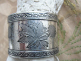 VICTORIAN Engraved Silver Napkin Ring, Lovely Floral Engraved Pattern,Silver Plated Napkin Holder, Fine Dining Silver, Collectible Silver