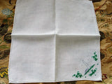 Vintage Embroidered ST PATRICKS DAY Handkerchief Irish Hanky St Paddys Day Hankie Shamrocks Blarney Stone Handkerchief Collectible Hankies