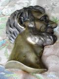 ANTIQUE Bronze Abraham Lincoln Bust Plaque High Relief Decorative Lovely Patina Historical Americana Presidential Collectible Office Decor