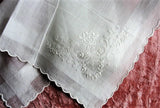 BEAUTIFUL Vintage Embroidered Applique Hankie BRIDAL WEDDING Handkerchief Exquisite Special Bridal Hanky ,Something Old, Collectible Hankies