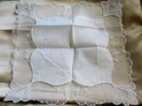 BEAUTIFUL Vintage Lace Hankie BRIDAL WEDDING Handkerchief Breathtaking Bridal Hanky Fancy Wide Tambour Lace Collectible Hankies