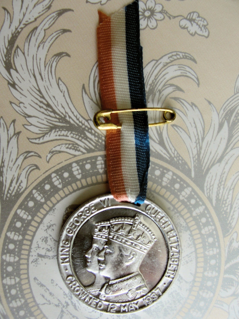 1937 CORONATION Souvenir Medal n Ribbon,George VI Queen Elizabeth May 1937,Royalty Souvenir,English Royal Memorabilia,George VI Collectibles
