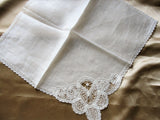 BEAUTIFUL Antique Lace Hankie BRIDAL WEDDING Handkerchief Hanky Battenberg Lace Perfect Bridal hanky,Wedding Hankies,Something Old Gifts