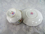 ROMANTIC Vintage Tea Cup and Saucer,Petit Point,Royal Albert,English Bone China,Bridal Showers,Hostess Gift,Tea Parties,Collectible Teacups