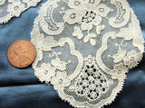 ANTIQUE Point De Gauze Style Netted Tulle Lace Circular Applique Flounce Bridal Wedding Flapper Era Downton Abbey Gatsby Vintage Clothing