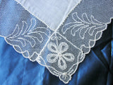 Beautiful antique Lace Hankie BRIDAL WEDDING HANDKERCHIEF Breathtaking Bridal Hanky Fancy Wide Tambour Lace Downton Abbey Era