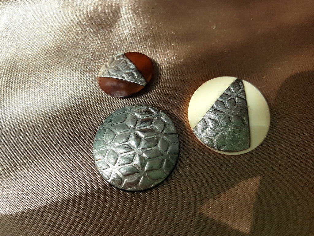 UNIQUE Art Deco Buttons, Fabulous Machine Age Design, Collectible Vintage Buttons