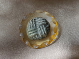 FABULOUS Apple Juice Style Button, Large Celluloid Button, Carved Translucent Button With Applied Center, Collectible Vintage Buttons