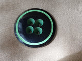FABULOUS Art Deco Button, Large Carved Button, Black and Green Carved, Collectible Vintage Buttons