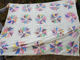 ANTIQUE Bed Quilt Top,Patchwork Quilt,Wall Hanging,Lovely Pattern,Special Gift For Quilter,Antique Quilts