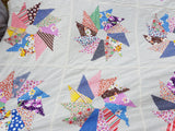 ANTIQUE Bed Quilt Top,Patchwork Quilt,Wall Hanging,Lovely Pattern,Special Gift For Quilter,Antique Quilts