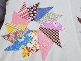 ANTIQUE Bed Quilt Top,Patchwork Quilt,Wall Hanging,Lovely Pattern,Special Gift For Quilter,Antique Quilts