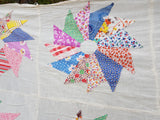 ANTIQUE Bed Quilt Top,Patchwork Quilt,Wall Hanging,Lovely Pattern,Special Gift For Quilter,Antique Quilts