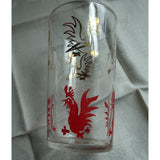 FABULOUS Mid Century Tumblers, Red and Gold Fighting Roosters Chickens Cocktail Glasses, Barware, Perfect Gin and Tonic Size, Federal Glass