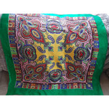 BEAUTIFUL Vintage Scarf, Paisley Like Design Scarf,Lovely Vivid Jewel Tone Colors,31 by 32 inches, Bold Statement Scarf, Vintage Scarves