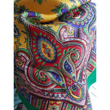 BEAUTIFUL Vintage Scarf, Paisley Like Design Scarf,Lovely Vivid Jewel Tone Colors,31 by 32 inches, Bold Statement Scarf, Vintage Scarves