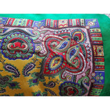 BEAUTIFUL Vintage Scarf, Paisley Like Design Scarf,Lovely Vivid Jewel Tone Colors,31 by 32 inches, Bold Statement Scarf, Vintage Scarves