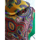 BEAUTIFUL Vintage Scarf, Paisley Like Design Scarf,Lovely Vivid Jewel Tone Colors,31 by 32 inches, Bold Statement Scarf, Vintage Scarves