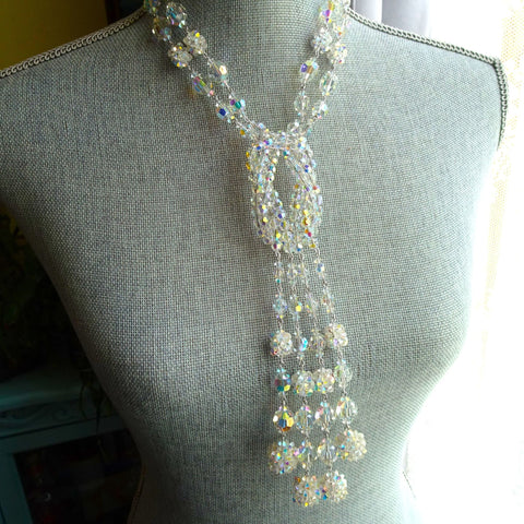 STUNNING Sherman Swarovski Crystal Necklace, Statement Necklace, Signed Sherman, Original Paper Tag, Never Worn, Collectible Vintage Jewelry