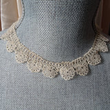 ANTIQUE Small Tatted Collar, Finest Tatting, Perfect For Dolls, Children's Clothing, Collectible Antique Lace Collars