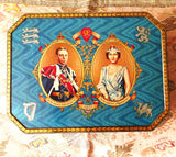 ROYALTY British Coronation Litho Tin Box, Royal Souvenir 1937,King George VI Queen Elizabeth, Commemorative Collectible Tins