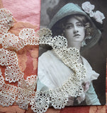 ANTIQUE Small Tatted Collar, Finest Tatting, Perfect For Dolls, Children's Clothing, Collectible Antique Lace Collars