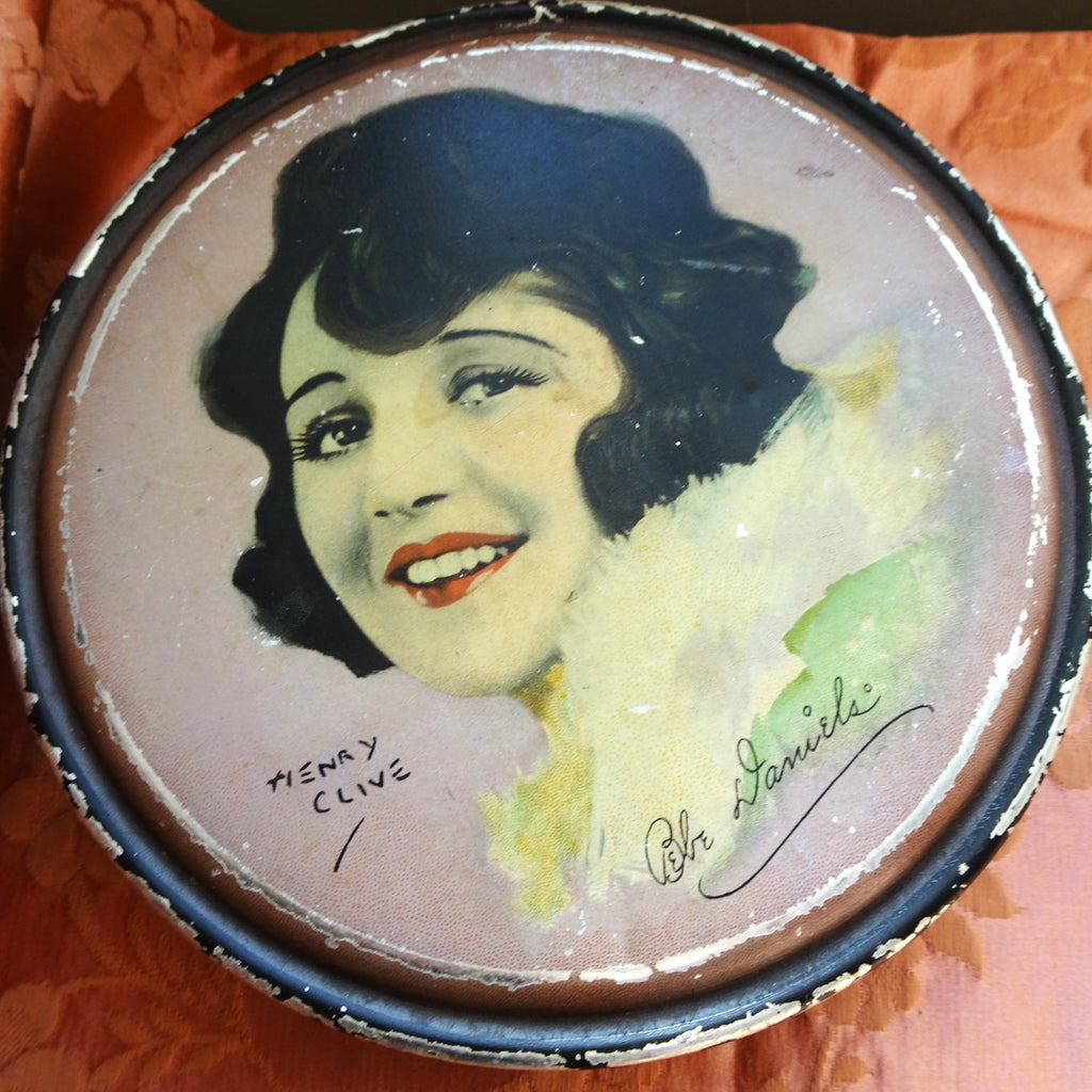 ART DECO Beautebox by Canco Tin, BeBe Daniels Movie Star by Henry Clive, Antique Tins, Collectible Tins, Hollywood Memorabilia