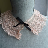 RESERVED PRETTY Vintage  Pink Lace Collar 1940s Era