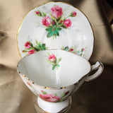 GORGEOUS Vintage English Teacup and Saucer,Hammersley  Bone China, Grandmother's Rose Teacup and Saucer,Collectible Cups and Saucers