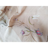 LOVELY Vintage Silk Chiffon Scarf, MCM Quality Scarf,Lovely2 Tone Colors,Floral Print Scarf,Head Scarf,Neck Scarf, Gift For Her