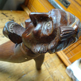 Victorian Carved Nutcracker, Lovely Hand Carved Nut Cracker FISHERMAN, Full of Character, Fine Workmanship, Folk Art,Black Forest Carving