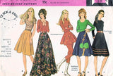 70s RETRO Set of Circular Skirts and Appliques Pattern McCALLS 3029 Disco Mini to Maxi Length Waist 25.5 Vintage Sewing Pattern UNCUT